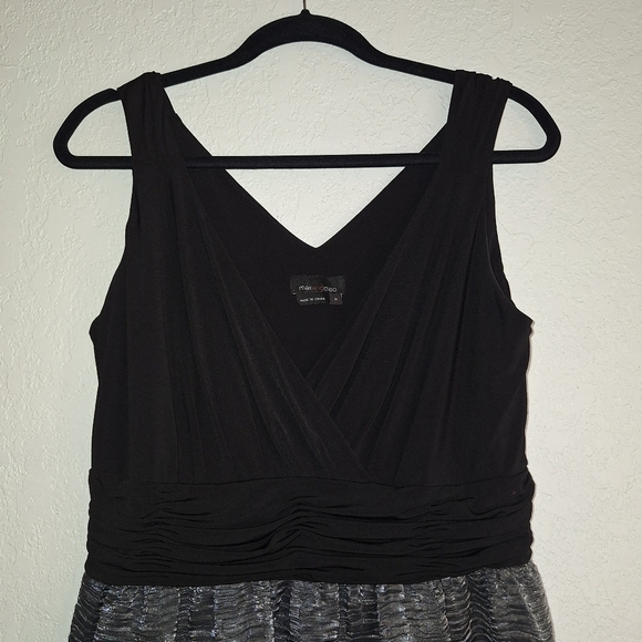 Max and Cleo Black Silver Fit Flare Cocktail Party Dress Size 12 - Picture 3 of 12